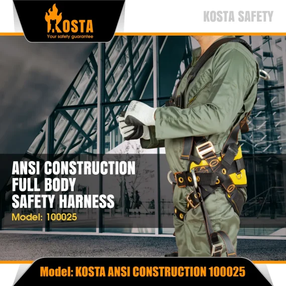 Kosta 100025 ANSI Construction Full Body Safety Harness